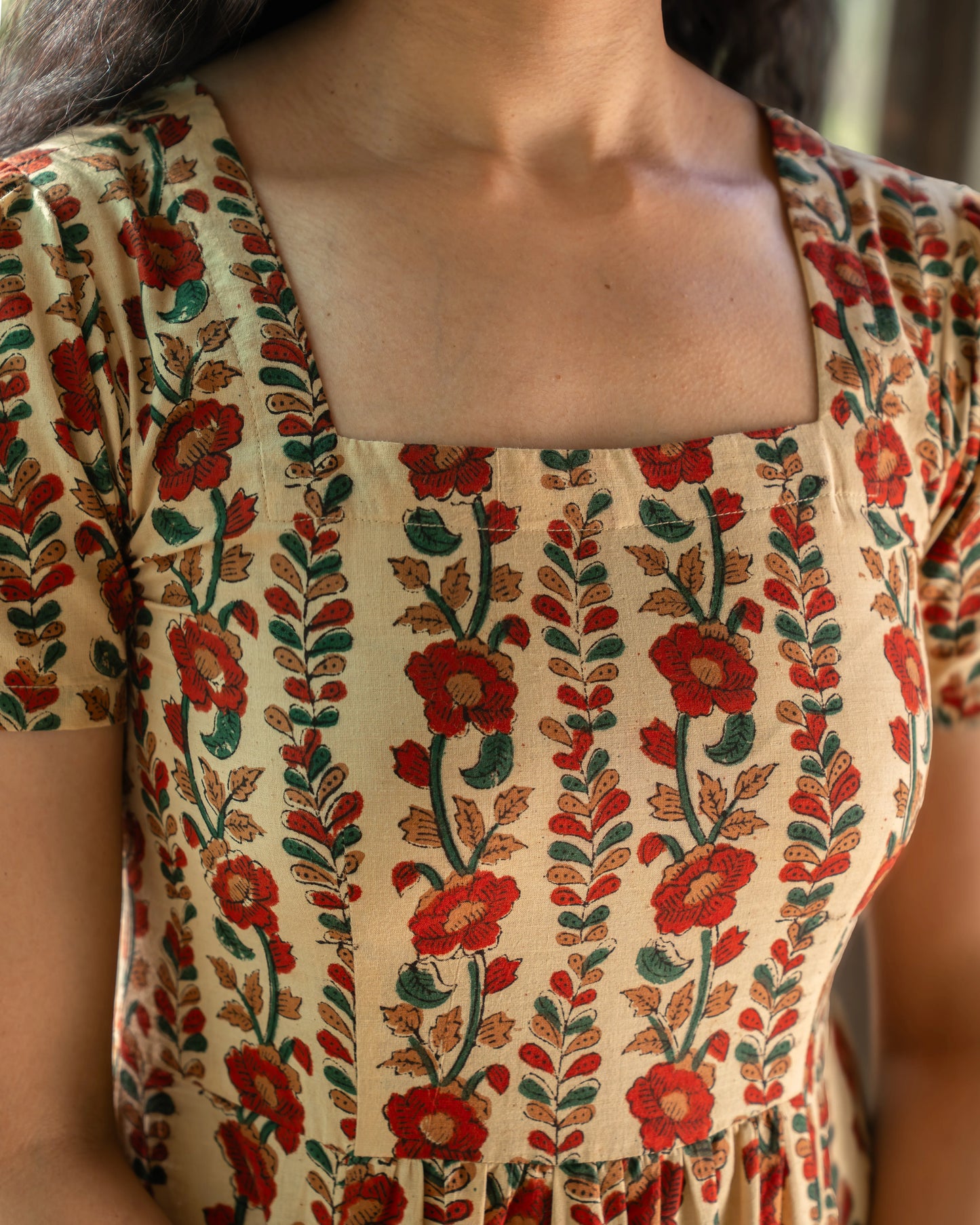 Ahana Fit-and-Flare HandBlock Print Midi Dress