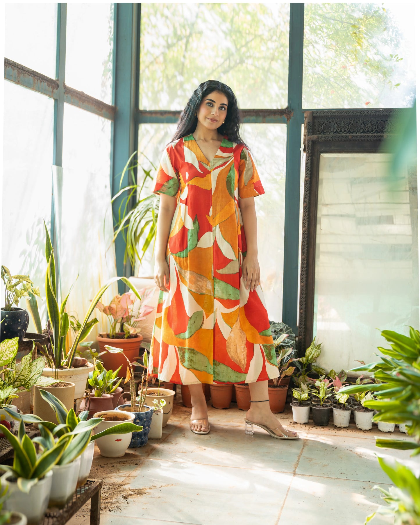 Kate Mosiac Multi-color A-line Midi Dress