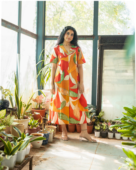 Kate Mosiac Multi-color A-line Midi Dress
