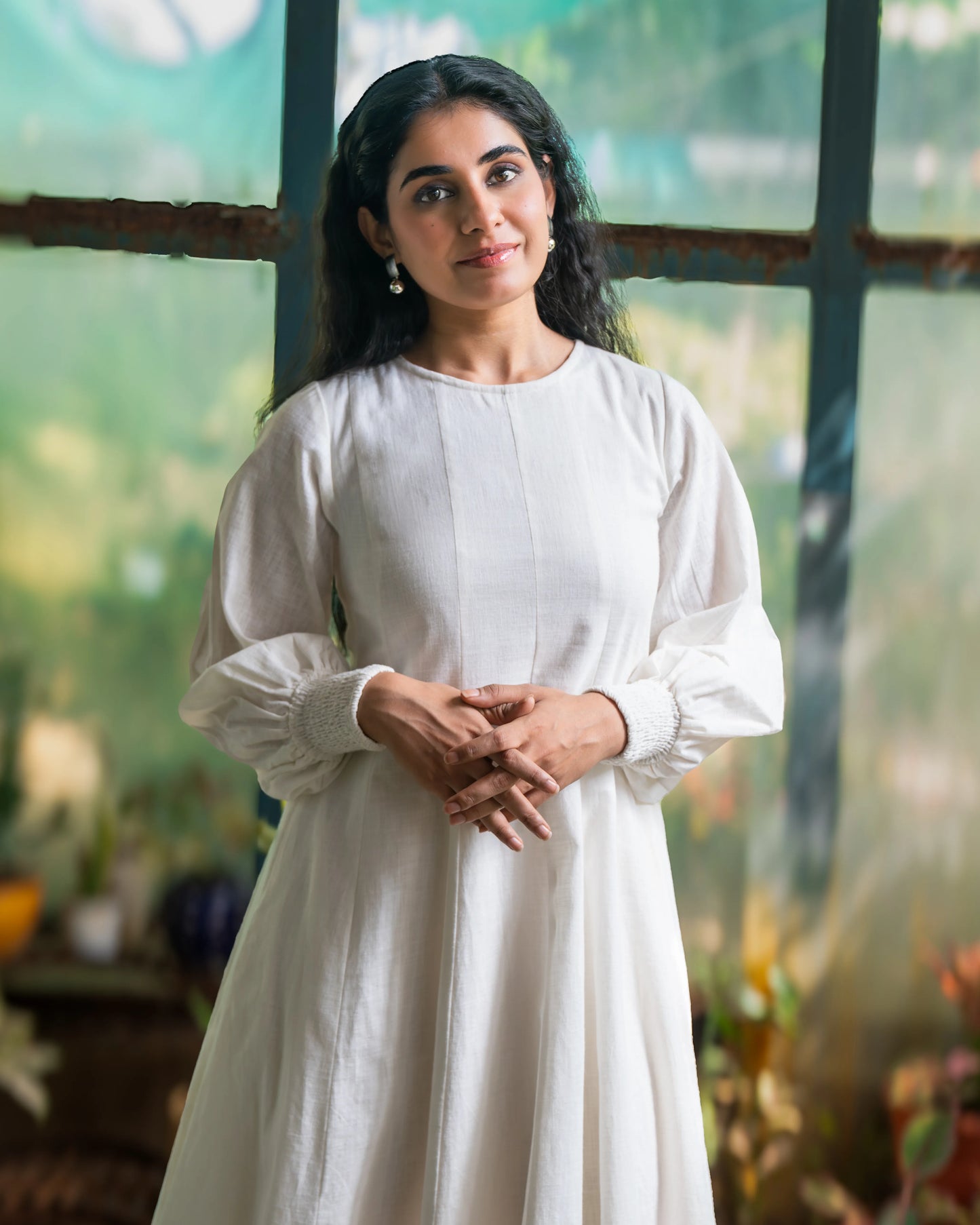 Pearl Panelled Cotton Dress