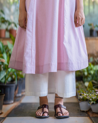 Zara Blush Pink Cotton Kali kurta