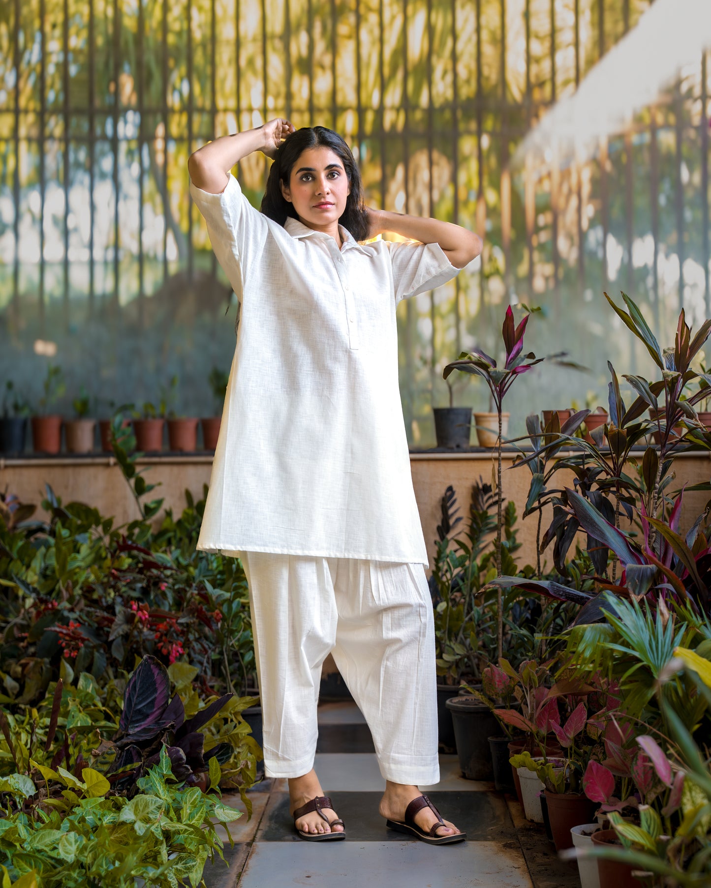 White Cotton Afgani Pants