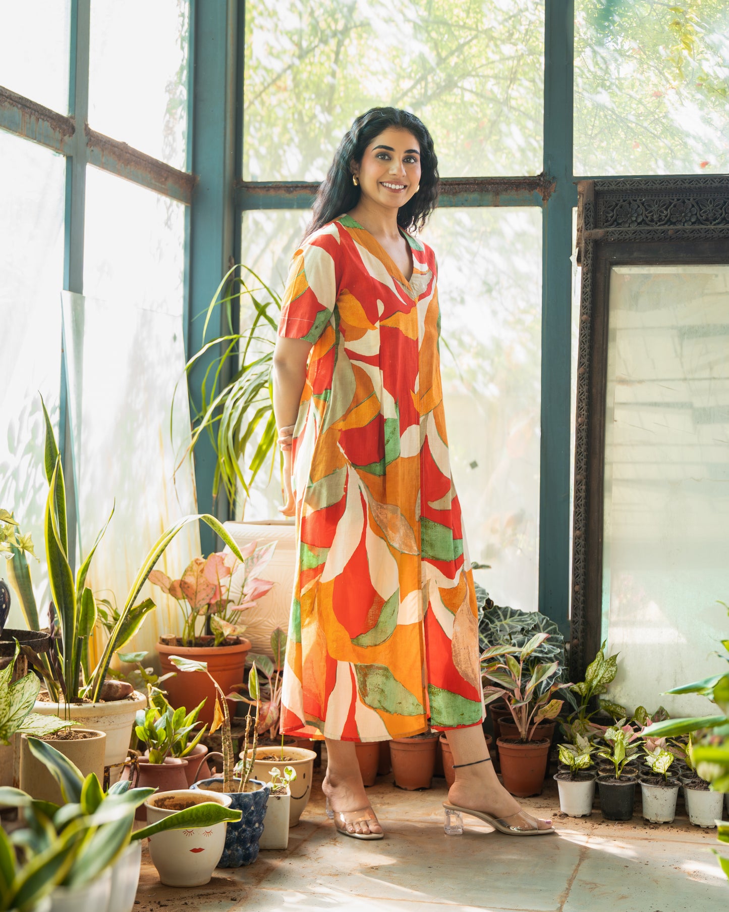Kate Mosiac Multi-color A-line Midi Dress