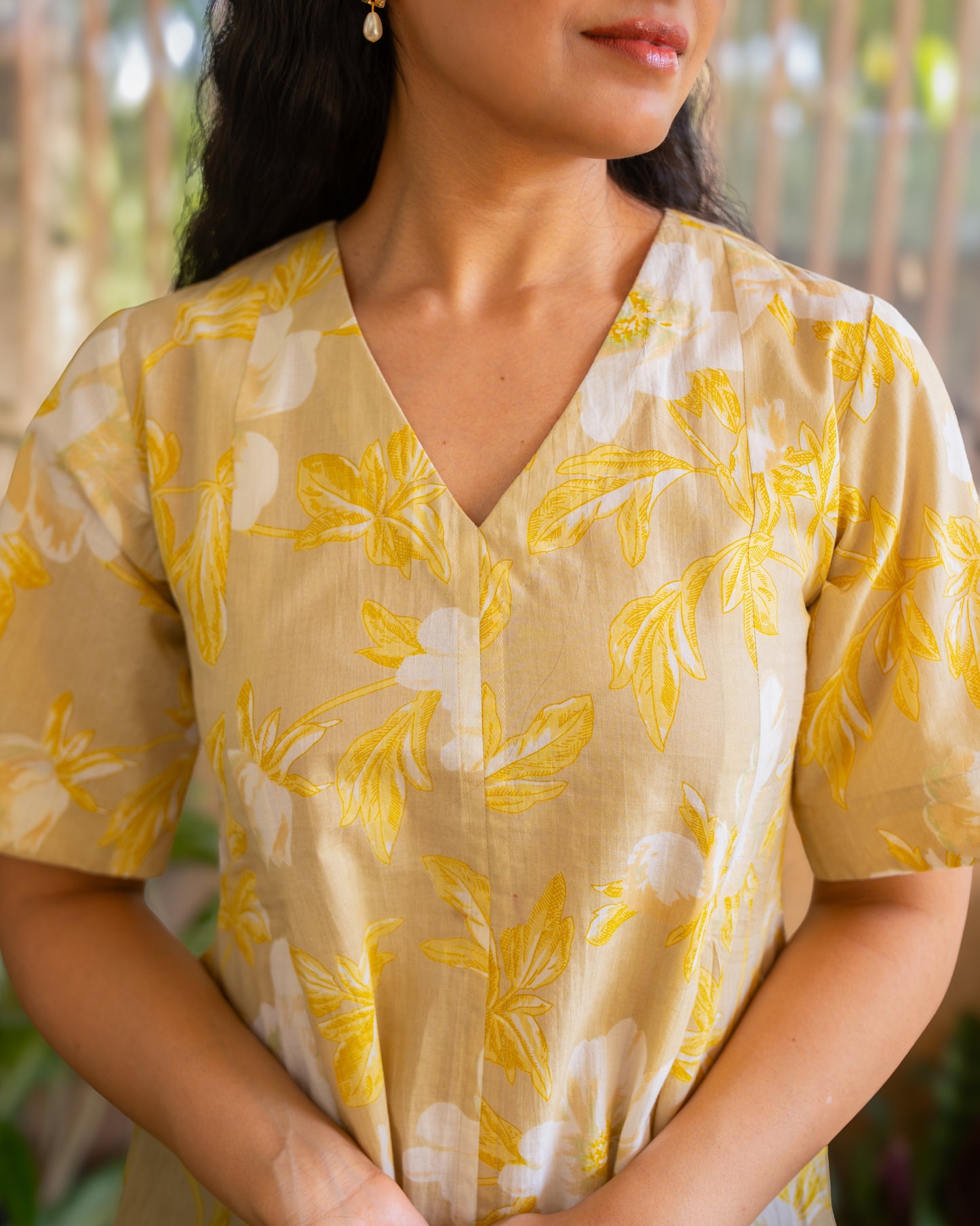 Madhubala A-line Midi Cotton Dress