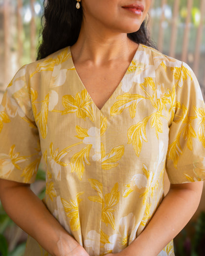 Madhubala A-line Midi Cotton Dress