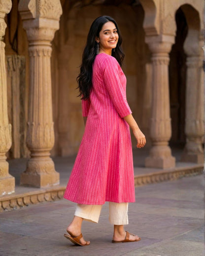 Raavya Red Printed Kurta