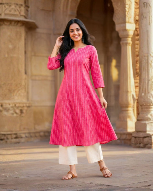 Raavya Red Printed Kurta