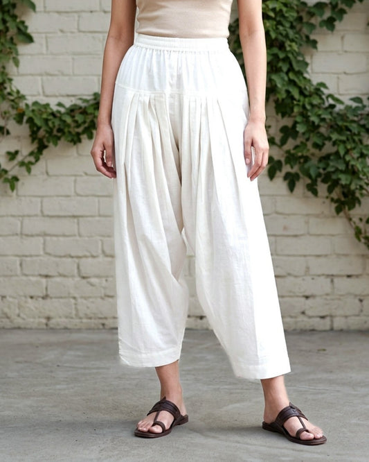 White Cotton Afgani Pants