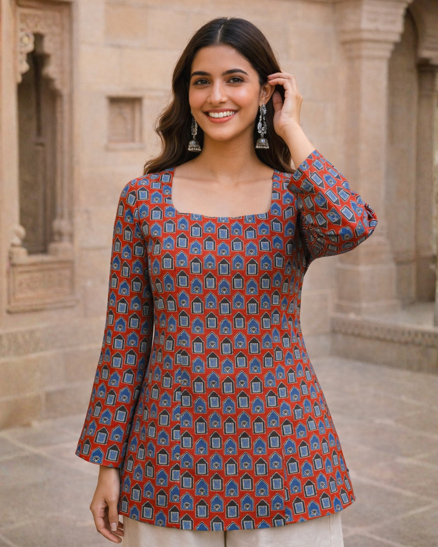Myra Sleeved Short Kurti