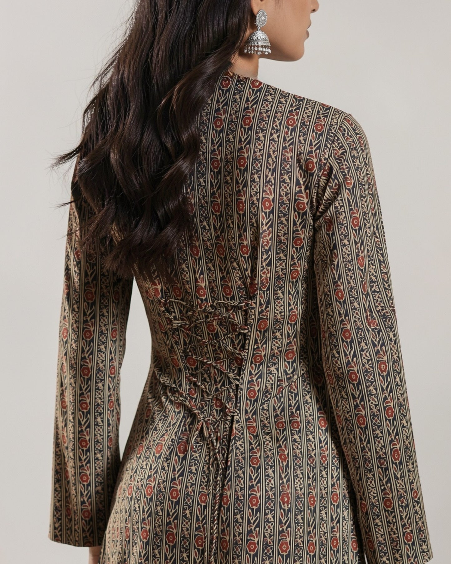 Kumkum Striped Corset Back Kurti