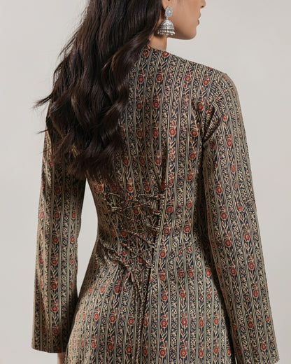 Kumkum Striped Corset Back Kurti