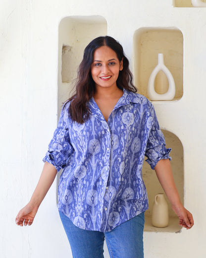 Kara Blue Cotton Shirt