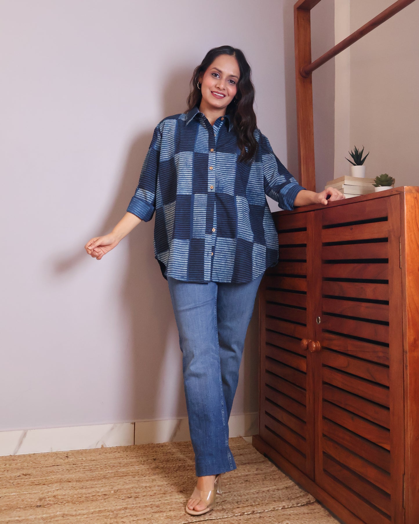 Sandra Indigo Cotton Shirt