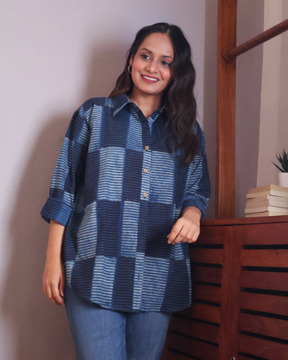 Sandra Indigo Cotton Shirt