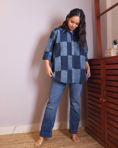 Sandra Indigo Cotton Shirt