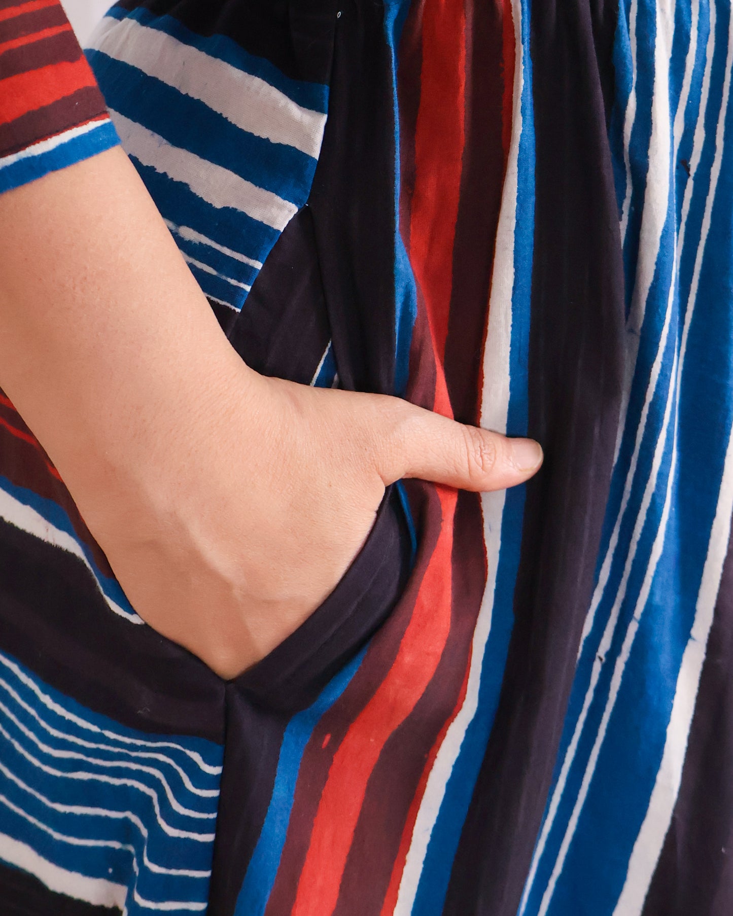 Megan Circular-cut Jahota Handblock Print Midi Dress