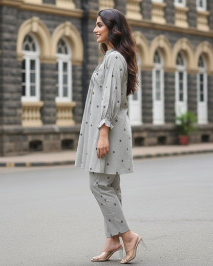 Macy Pintucks Short Cotton Kurta Set