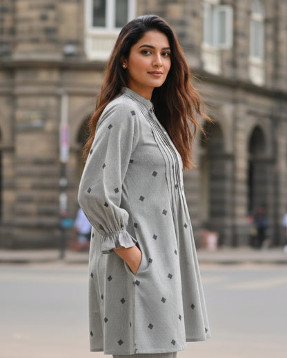 Macy Pintucks Short Cotton Kurta Set