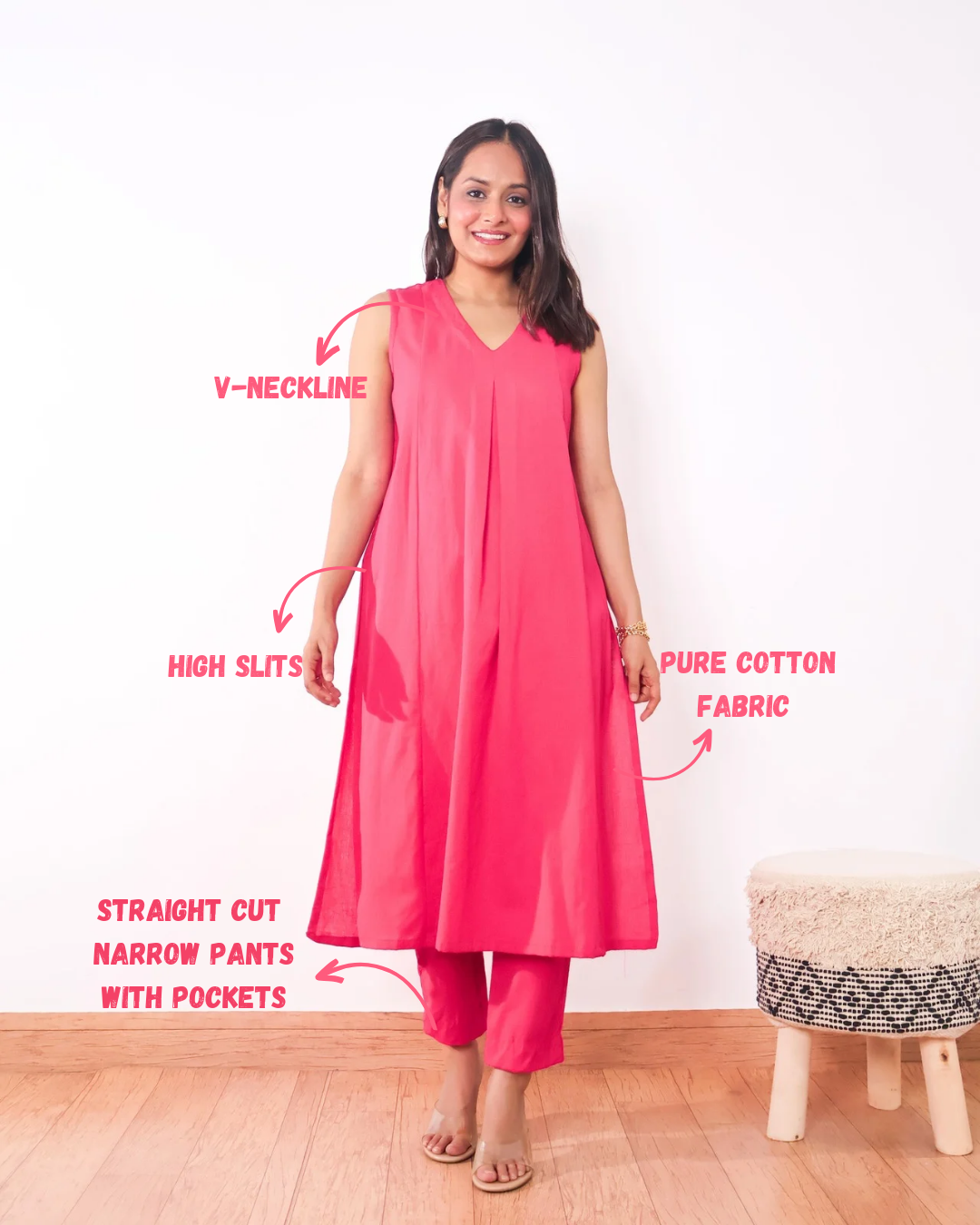 Gulabo long Cotton flex kurta set