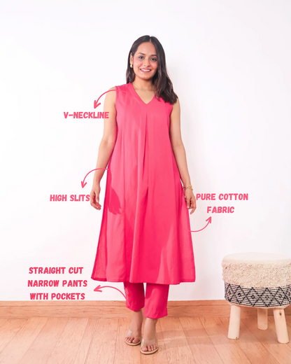 Gulabo long Cotton flex kurta set