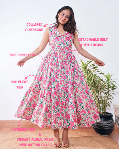Rosemary Cotton Flared Maxi Dress