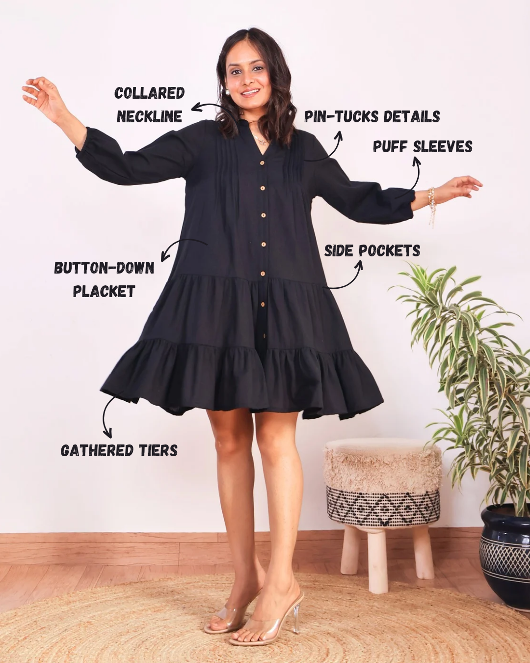 Michelle Cotton Tiered Dress