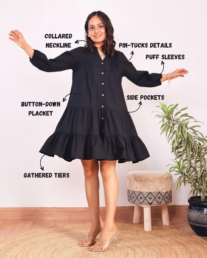 Michelle Cotton Tiered Dress