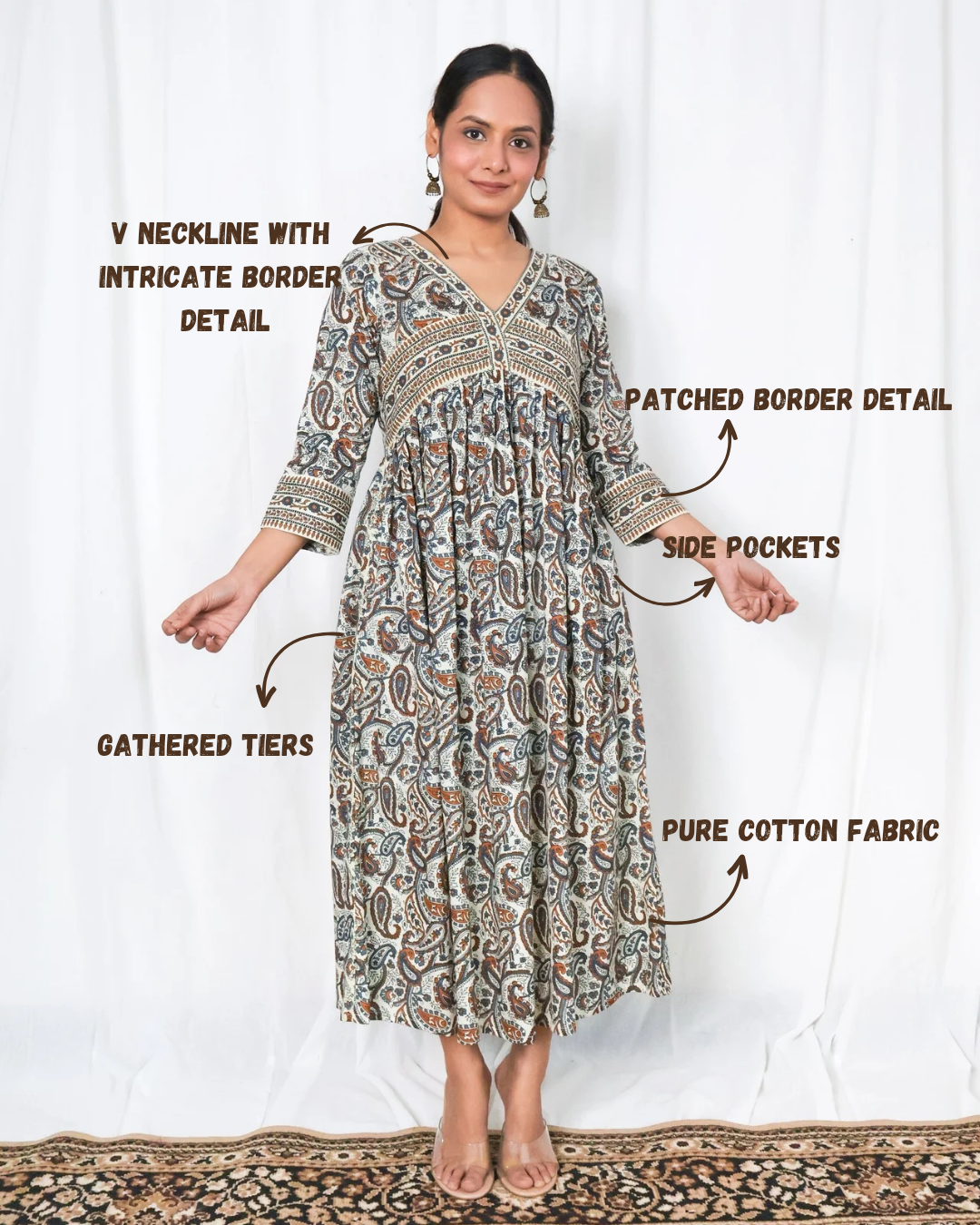 Flared cotton dress sale